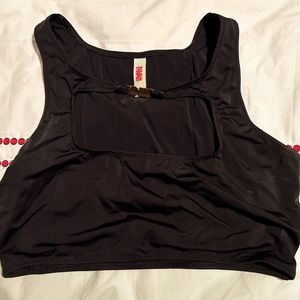 Solid and Striped Cut out Bikini top